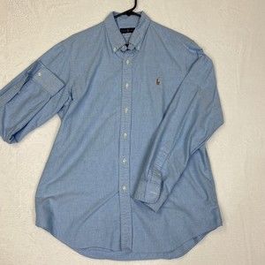 Ralph Lauren Button Up Blue Adult Mens Large Long Sleeve Casual